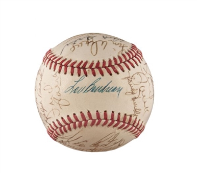 Multi-Signed Baseball with 30 Signatures Including Eight Hall of Famers